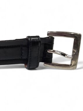 Banana Republic Black Genuine Leather Skinny Belt - Made in Italy - XS